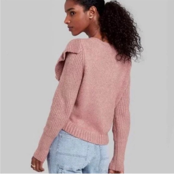 Wild Fable Mauve Pink Ruffle Sweater - Picture 3 of 8